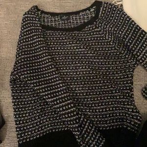 Black and white knit sweater